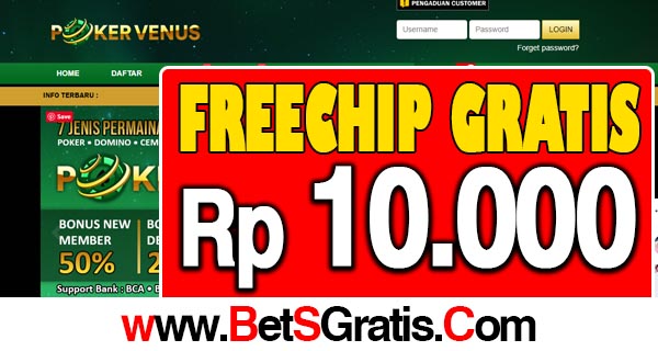 PokerVenus Freechip Gratis Rp 10.000 Tanpa Deposit