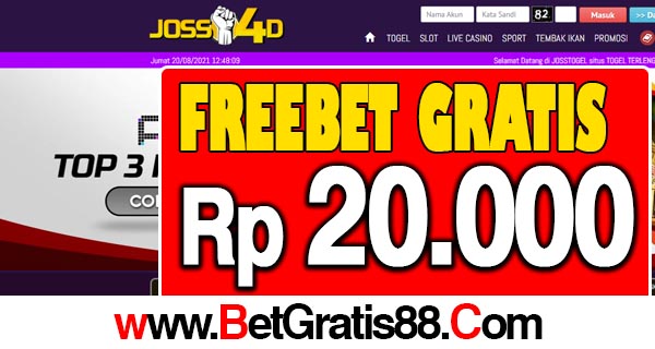 JOSS4D Freebet Gratis Rp 20.000 Tanpa Deposit