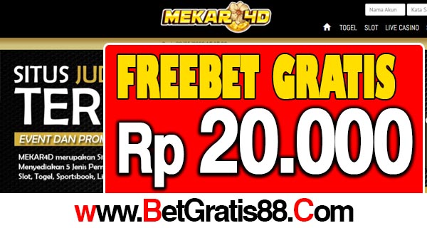 Mekar4D Freebet Gratis Rp 20.000 Tanpa Deposit